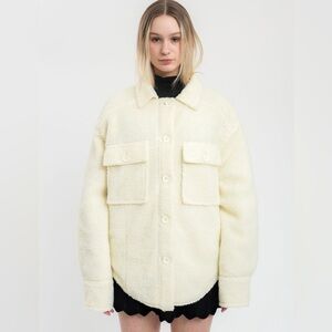 GUIZIO oversized Sherpa button up jacket